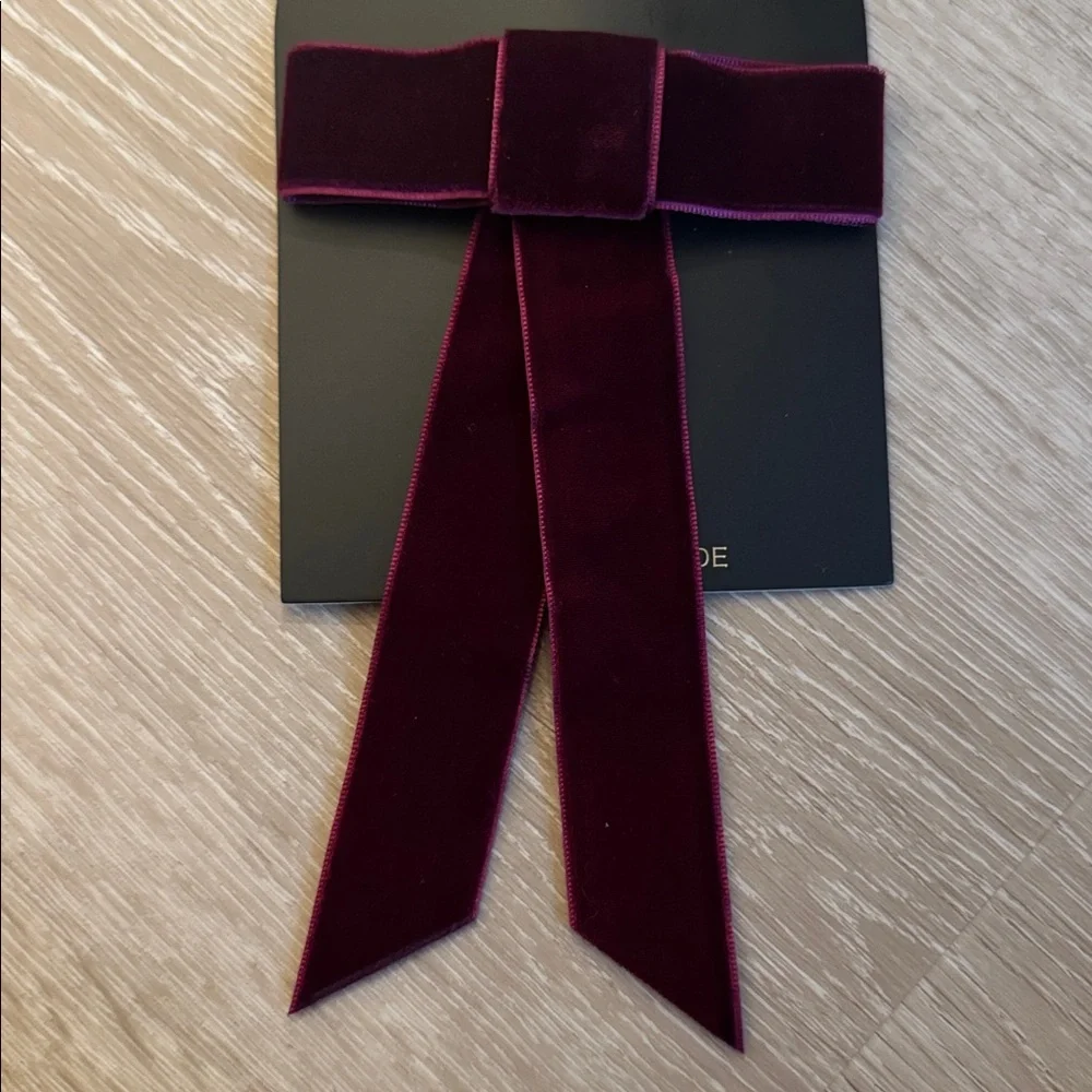 Kristin Ess Plum Velvet Bow Slide Hair Clip NEW 🏷️